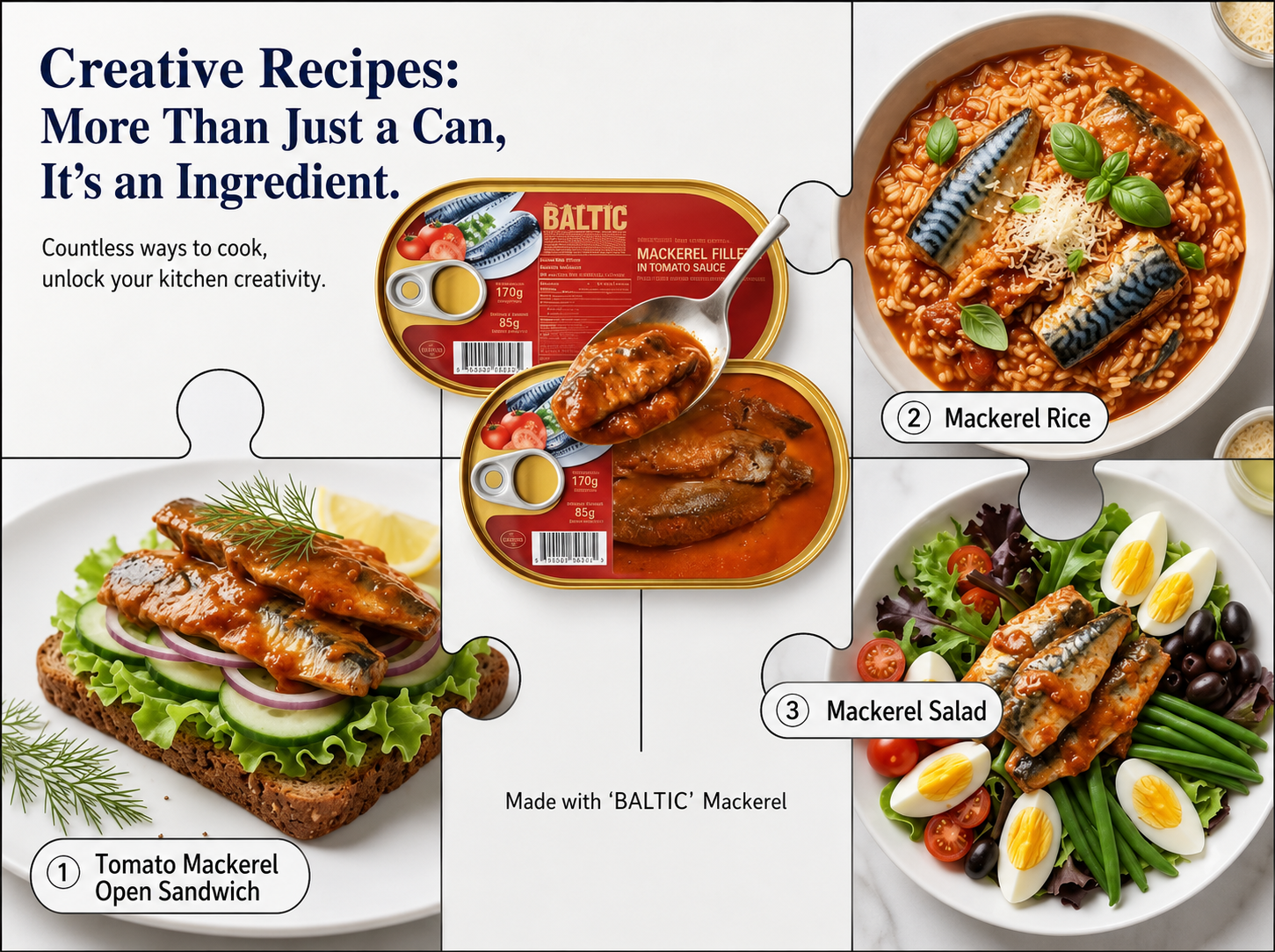 Baltic Mackerel Fillets in Tomato Sauce – Ready-to-Eat Seafood Meal, Best Before May 2027