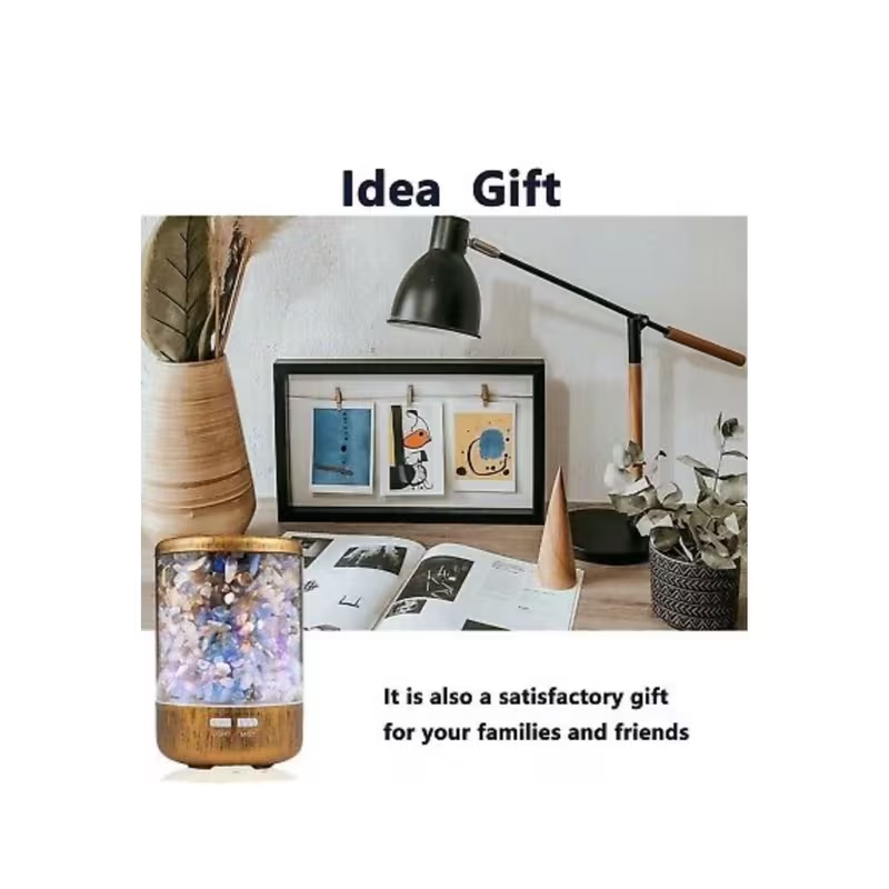 Crystal Salt Rock Aroma Diffuser with LED Lights – 7 Color Changing Humidifier for Home Relaxation