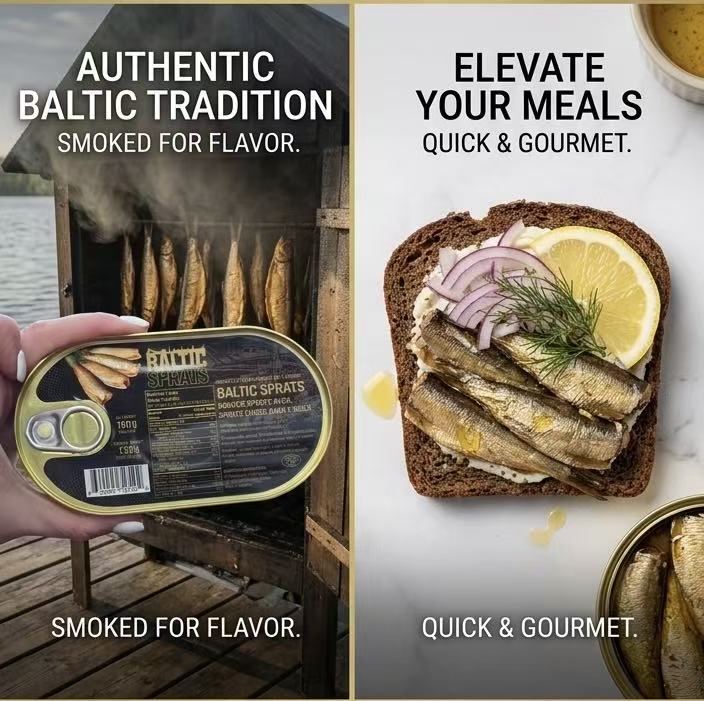 Baltic Sprats in Oil, Ready-to-Eat Canned Fish Snack, 2 Pack, Best Before May 2028