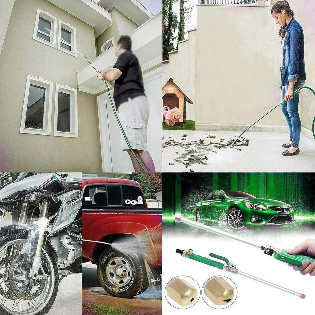 750mm Extra Long High Pressure Garden Hose Nozzle – Adjustable Metal Spray Wand