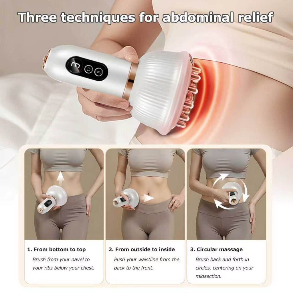 Rechargeable Abdominal Massager with Heat, Vibration, 3 Modes & 9 Intensity Levels