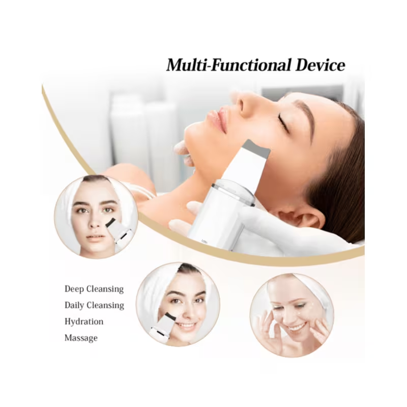 Ultrasonic Skin Scrubber – Deep Pore Cleansing Face Spatula, Blackhead Remover, Facial Lifting & Exfoliation Device (USB Rechargeable)