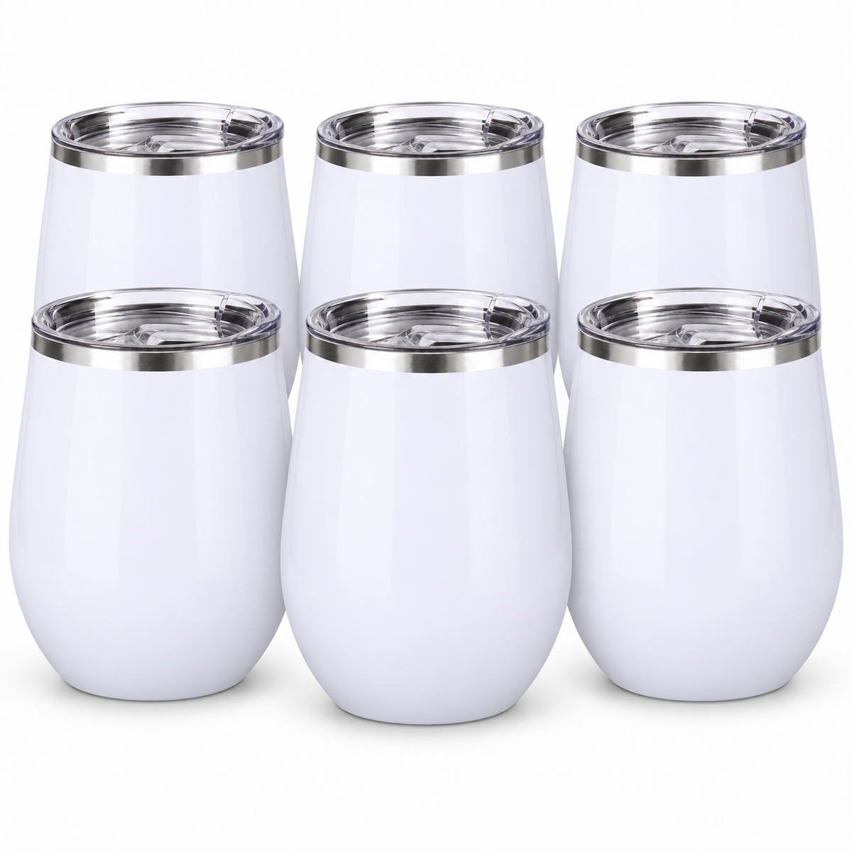 12 oz White Stainless Steel Insulated Wine Tumblers with Lids(47*47*26)