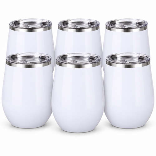 12 oz White Stainless Steel Insulated Wine Tumblers with Lids(47*47*26)