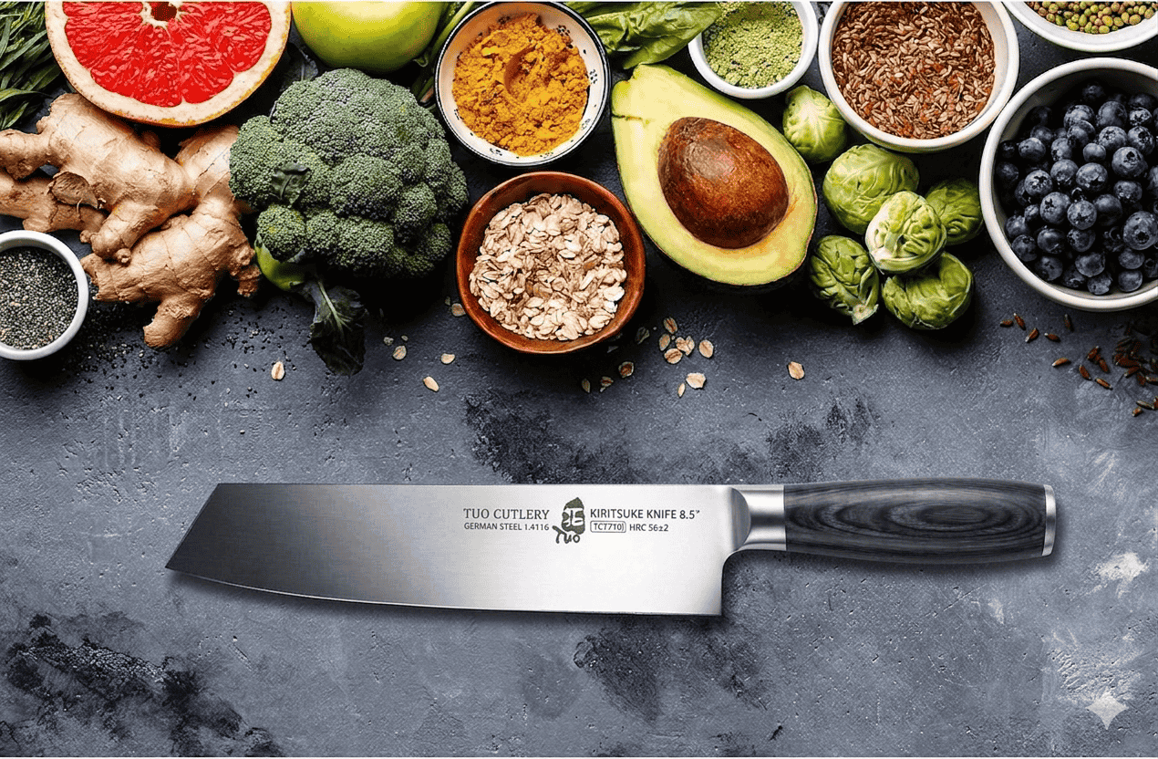 TUO Kiritsuke Knife - 8 Inch Kiritsuke Chef Knife - High Carbon German Steel with Gift Box