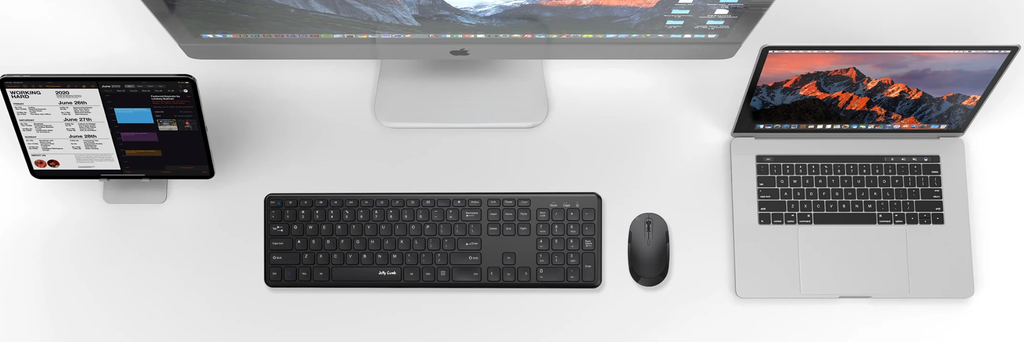 Jelly Comb KUT027 Wireless Keyboard and Mouse Combo – Ultra-Slim 2.4GHz USB Keyboard & Mouse Set for Laptop, PC Desktop