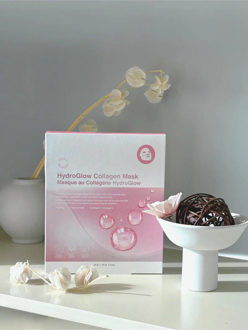 Pinknblossom HydroGlow Collagen Mask 34g - 1 BOX/5 PCS Best Before 2028-08-13