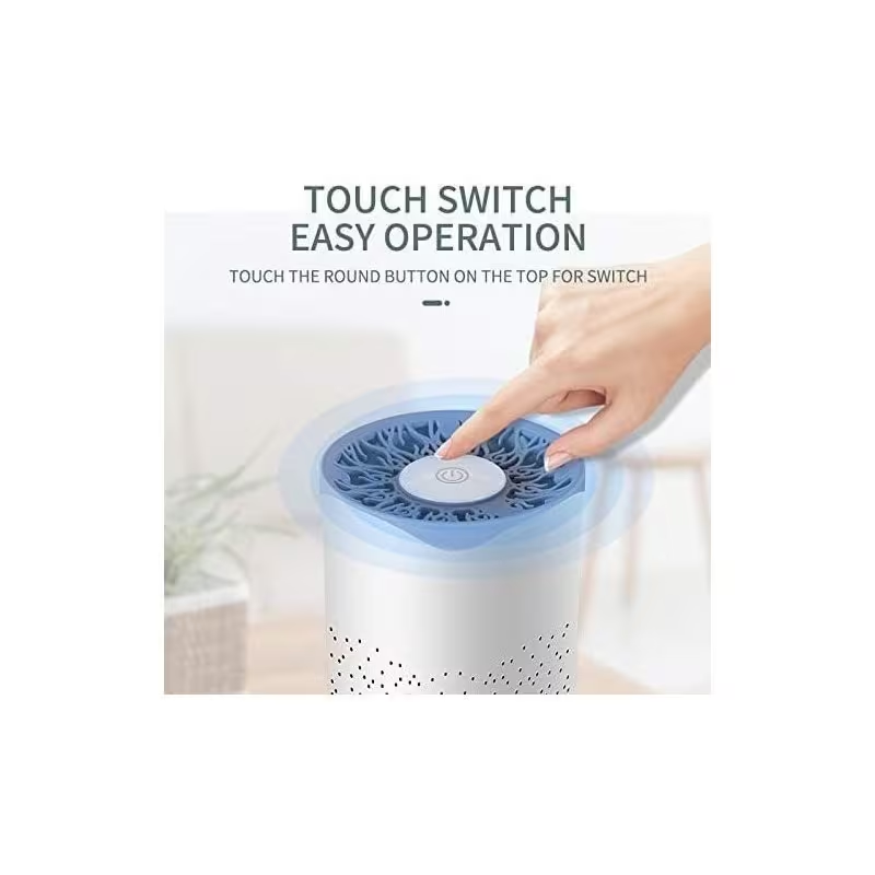 Compact USB-Powered UV Air Purifier with 5-Speed Touch Control – White