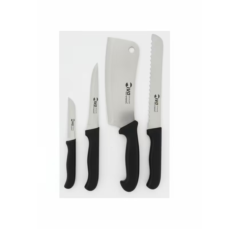4-Piece Stainless Steel Kitchen Knife Set – Professional Chef Knife Set with Cleaver, Bread, Utility & Fruit Knife (Made in Portugal)