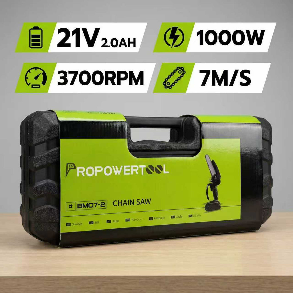 Cordless Mini Chainsaw with Extension Pole – Portable Electric Tree Pruning Saw Kit