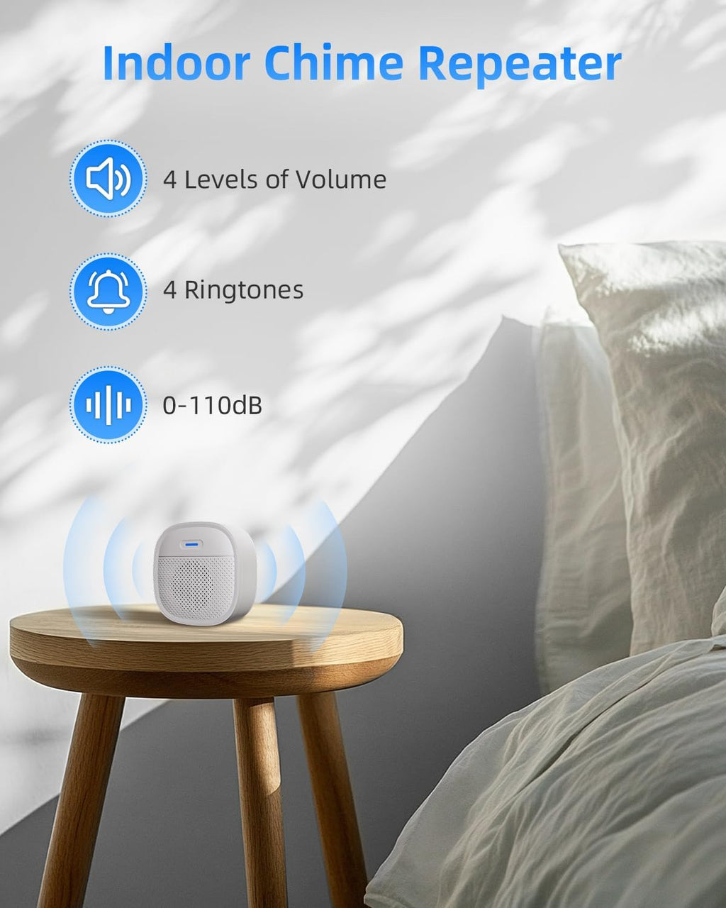 Wireless 2K Video Doorbell Camera – Smart WiFi Doorbell with PIR Motion Detection, Night Vision & Two-Way Audio