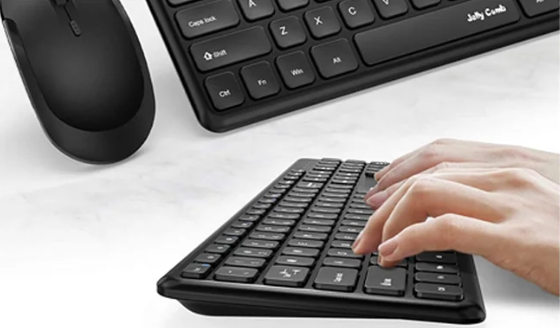 Jelly Comb KUT027 Wireless Keyboard and Mouse Combo – Ultra-Slim 2.4GHz USB Keyboard & Mouse Set for Laptop, PC Desktop