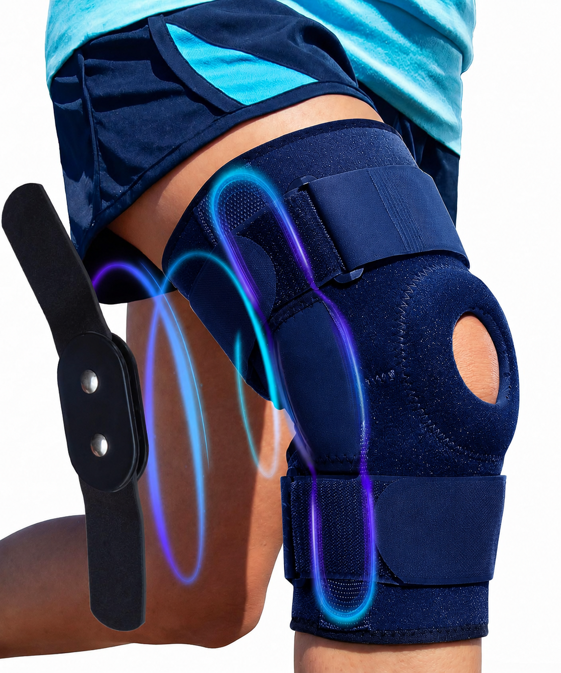 Adjustable Sports Knee Support with Side Stabilizers