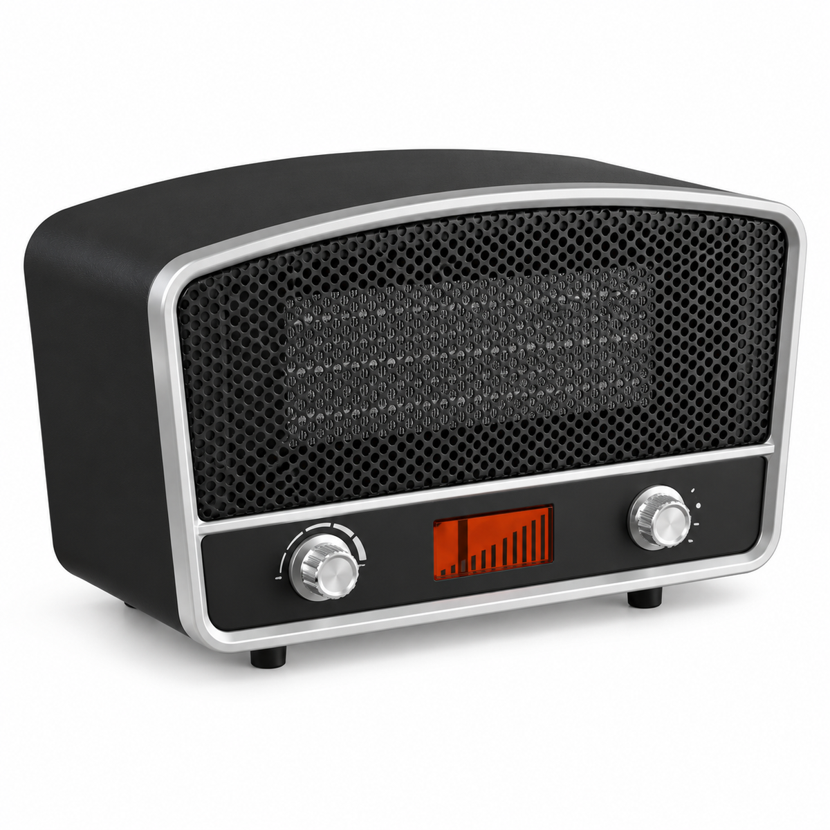 Modern Homes Retro Radio-Style Ceramic Space Heater, 1500W with Adjustable Thermostat – Black