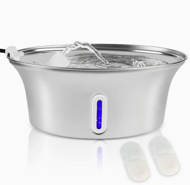 3.2L Automatic Pet Water Fountain – Stainless Steel Cat & Dog Water Dispenser with Quad Filtration System