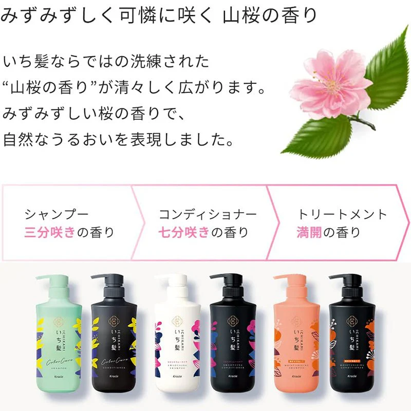 ICHIKAMI Moisturizing Shampoo & Conditioner Set – Japanese Botanical Hair Care by Kracie (480ml x2)