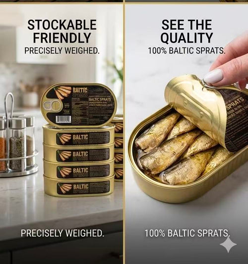 Baltic Sprats in Oil, Ready-to-Eat Canned Fish Snack, 2 Pack, Best Before May 2028
