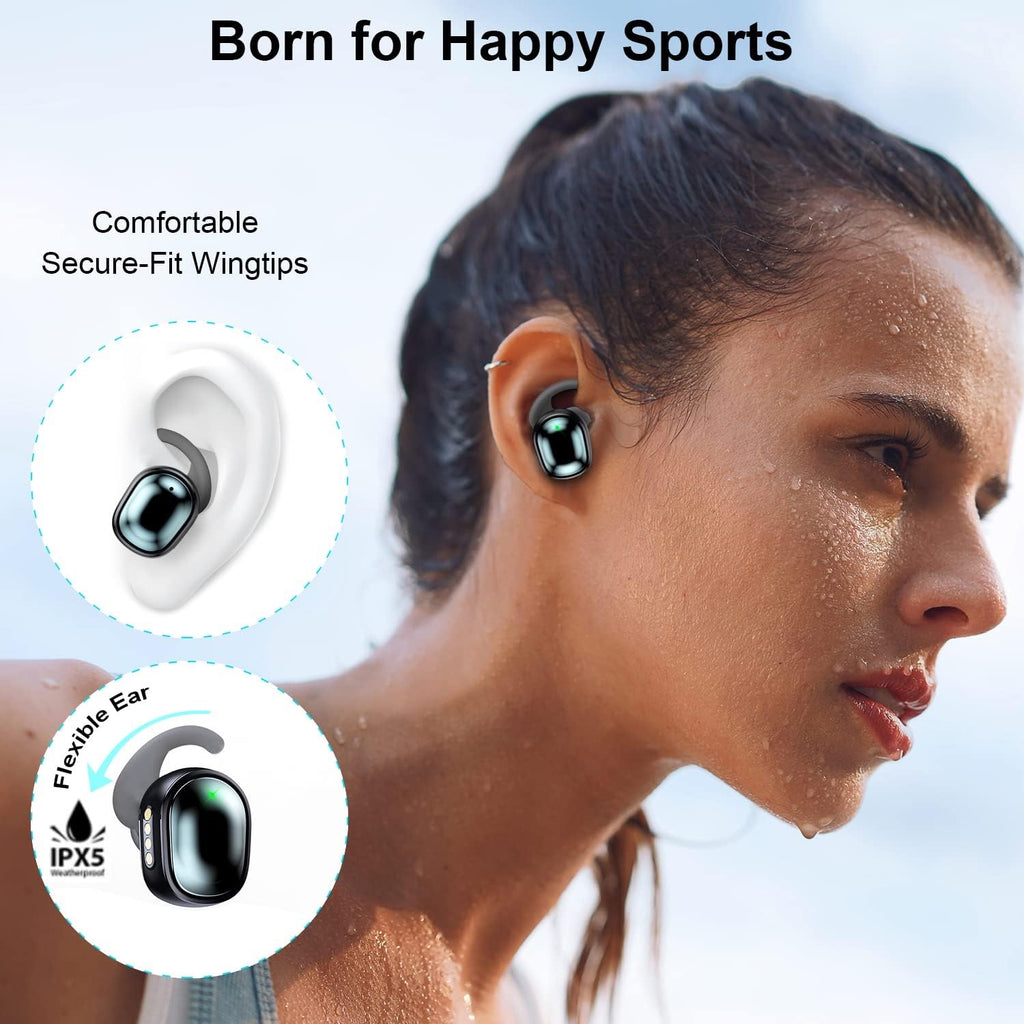 Ruinsto Waterproof Wireless Earbuds – Sports Bluetooth Earphones with Charging Case, Dynamic Bass & Touch Control