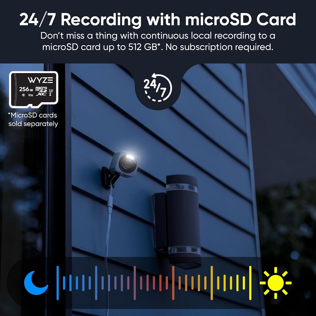 WYZE Cam v4 2.5K Indoor/Outdoor Wi-Fi Security Camera with Colour Night Vision – White