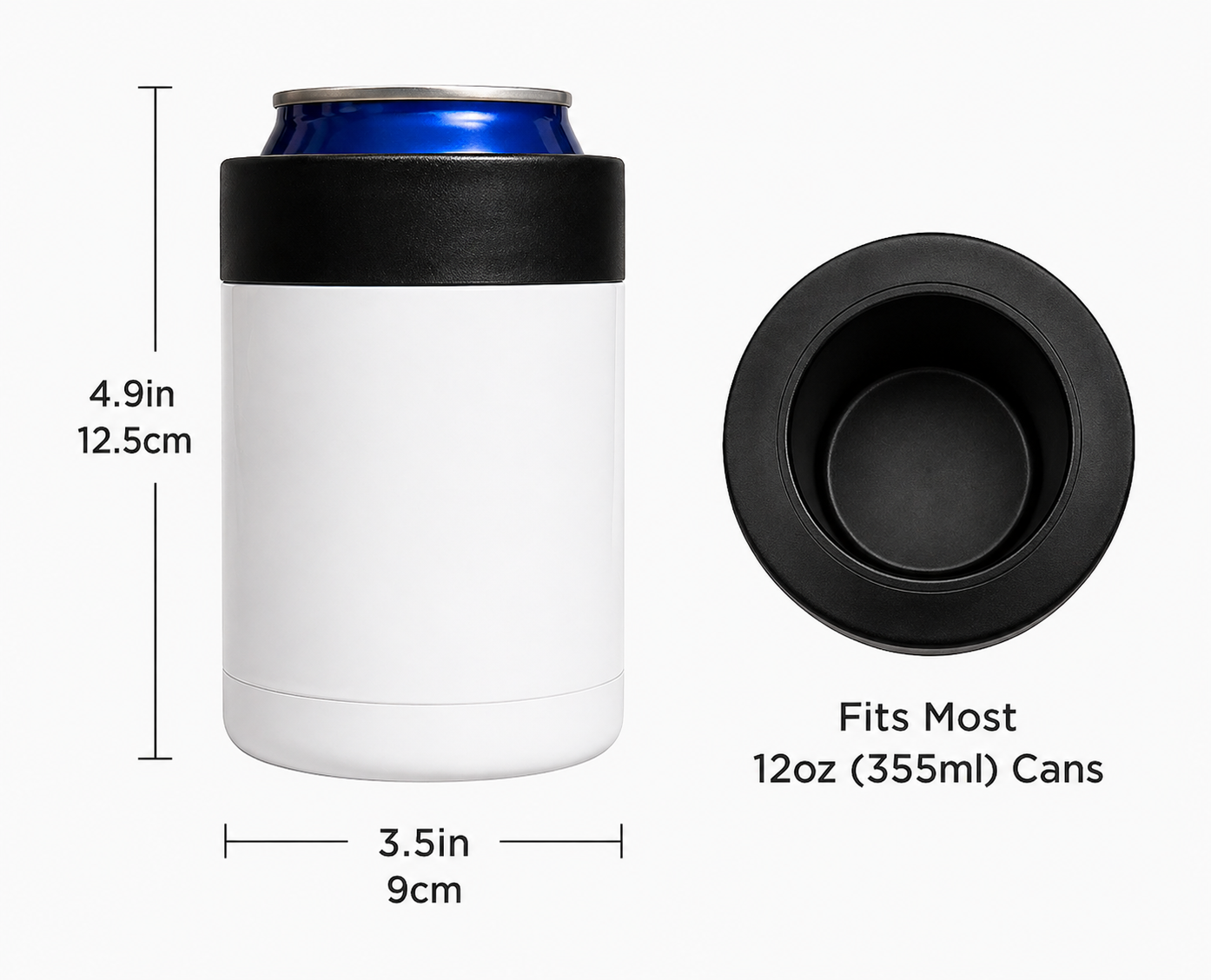 Insulated Can Cooler Tumbler with Lid, Stainless Steel Double Wall Beverage Holder, Fits Standard 12oz Cans, No Sweat Drink Sleeve for Beer, Soda & Cold Drinks