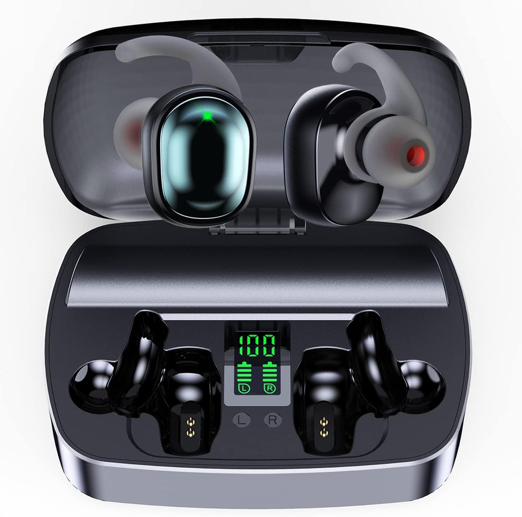 Ruinsto Waterproof Wireless Earbuds – Sports Bluetooth Earphones with Charging Case, Dynamic Bass & Touch Control