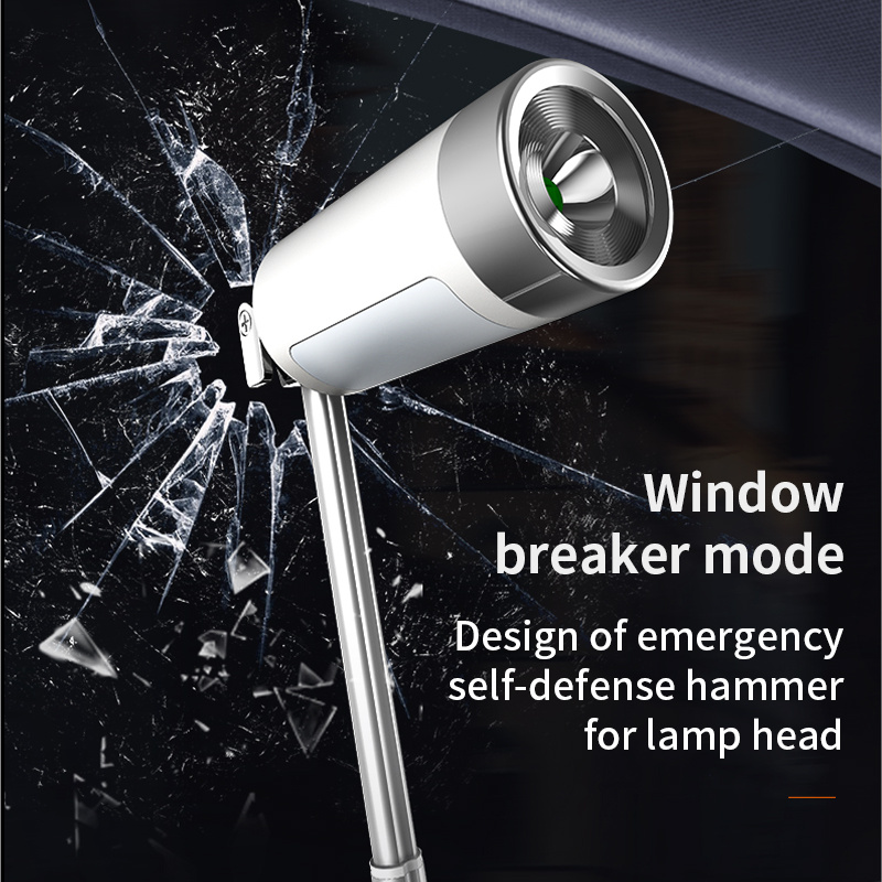 Portable Car Safety Hammer with Flashing Warning Light – Multi Function Emergency Tool with Seat Belt Cutter