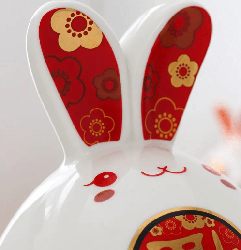Cute Rabbit Ceramic Piggy Bank – Decorative Money Box for Home and Gift