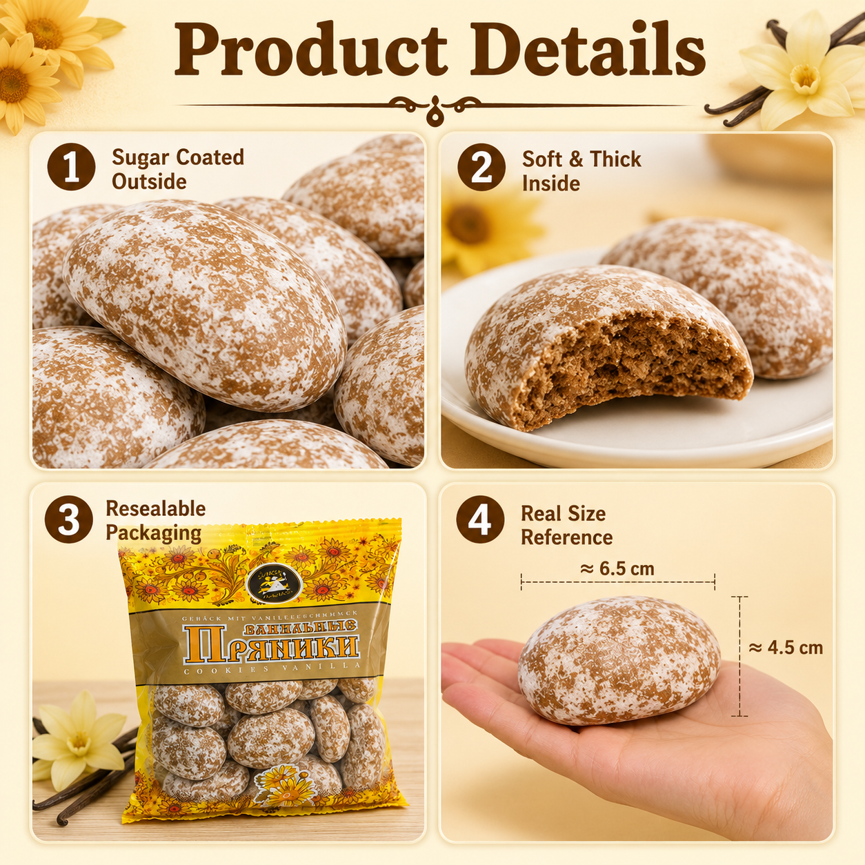 Traditional Glazed Cookies 400g Soft Baked Snack for Coffee, Tea & Everyday Enjoyment
