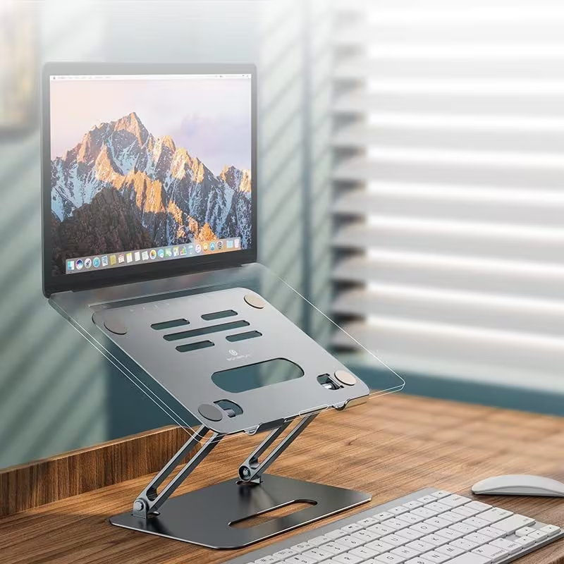 Adjustable Aluminum Laptop Stand – Foldable Desktop Laptop Holder with Heat Dissipation Design