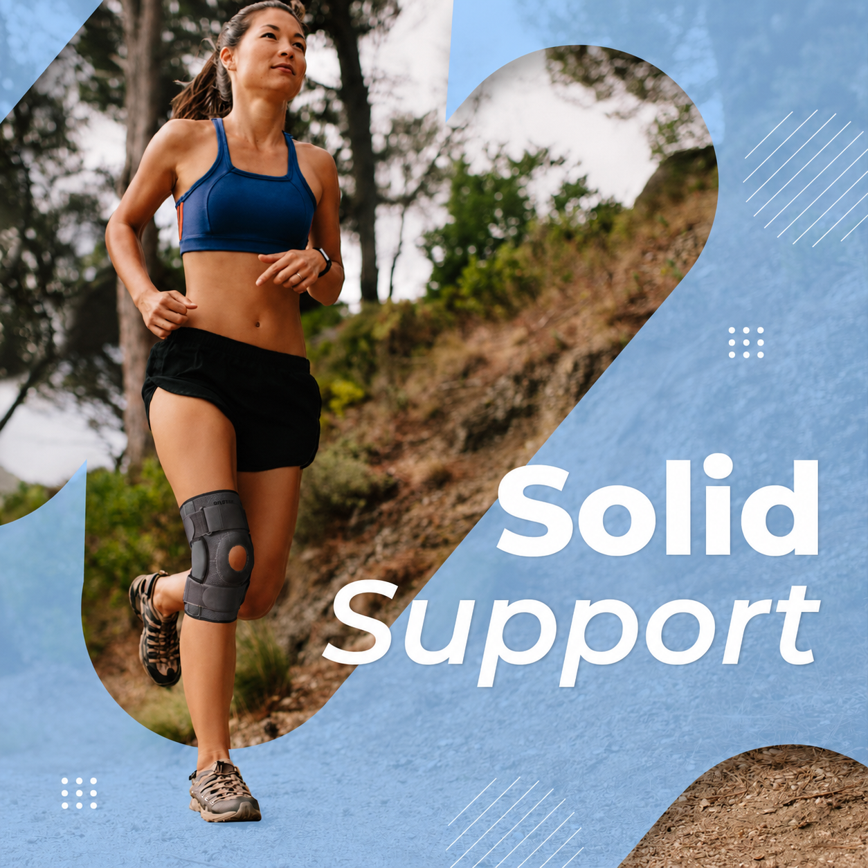 Adjustable Sports Knee Support with Side Stabilizers