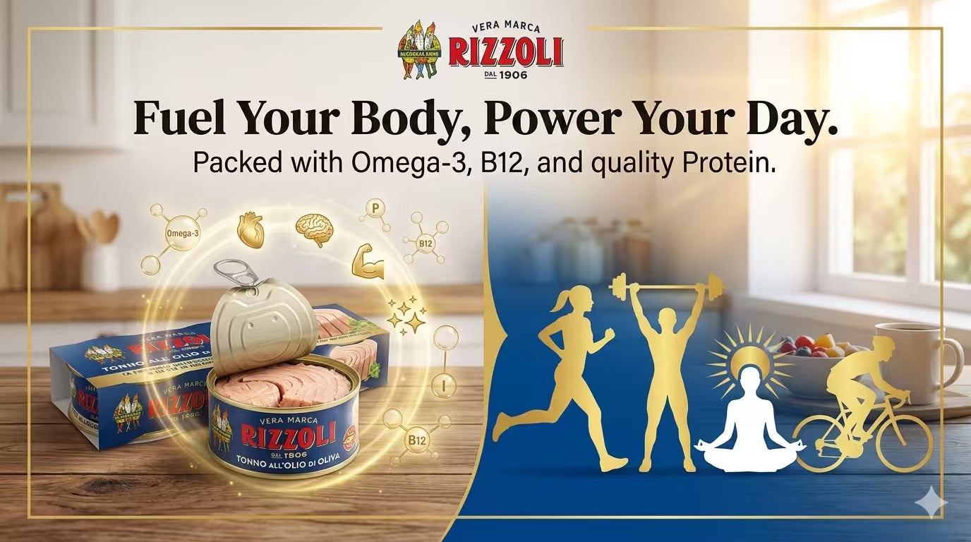 Rizzoli Italian Yellowfin Tuna in Olive Oil – 65g x 6 Cans | High Protein Omega-3 Imported Seafood