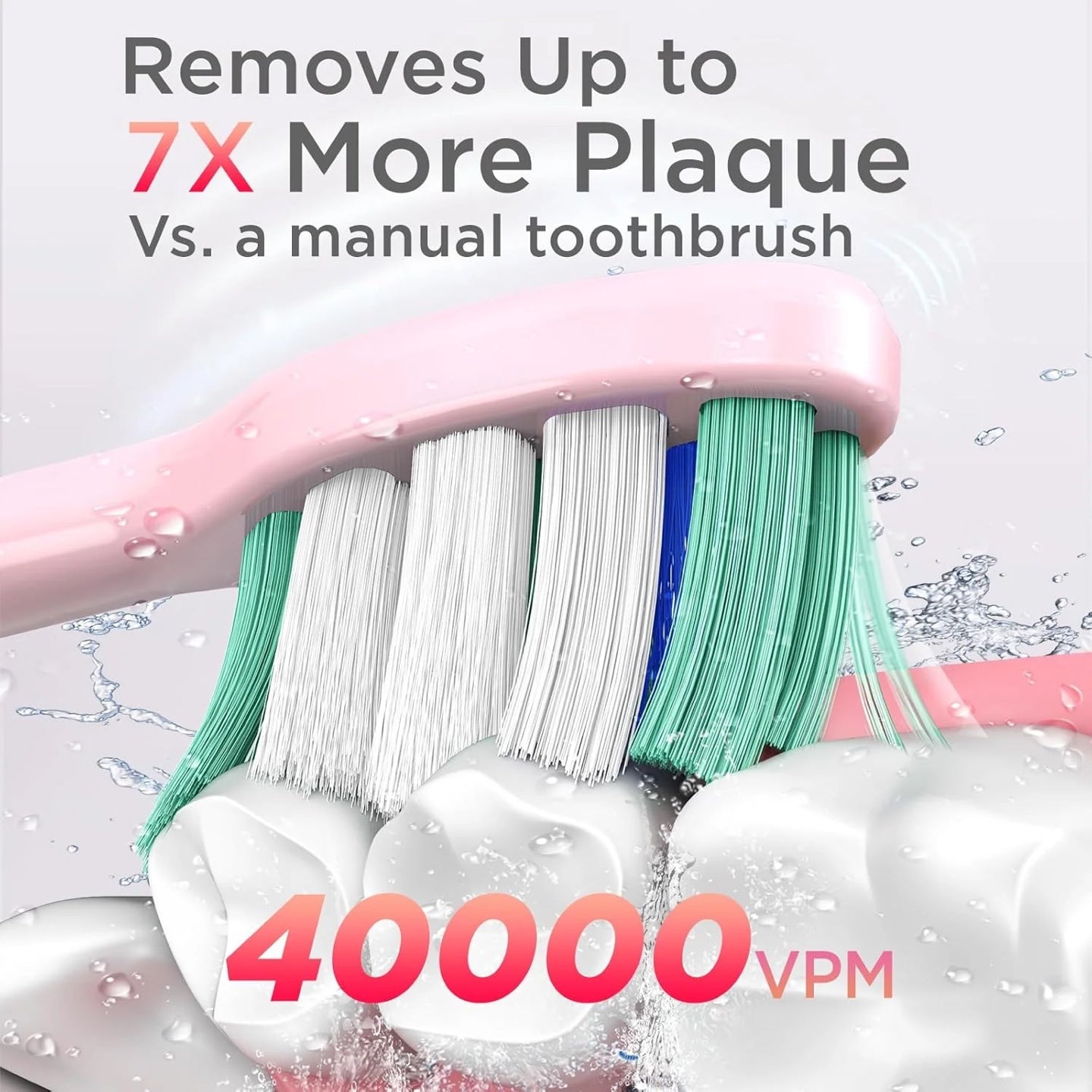 S5 Electric Toothbrush Sonic Rechargeable Toothbrush with 5 Modes 40000 Vibrations Timer Waterproof with 8 Brush Heads