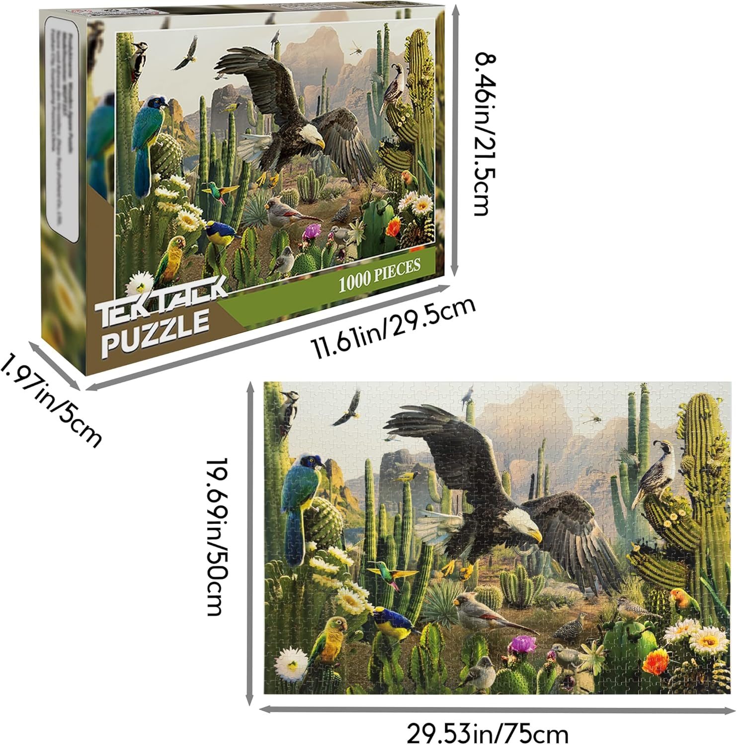 1000 Piece Wooden Desert Birds Jigsaw Puzzle for Adults & Teens Ages 14+