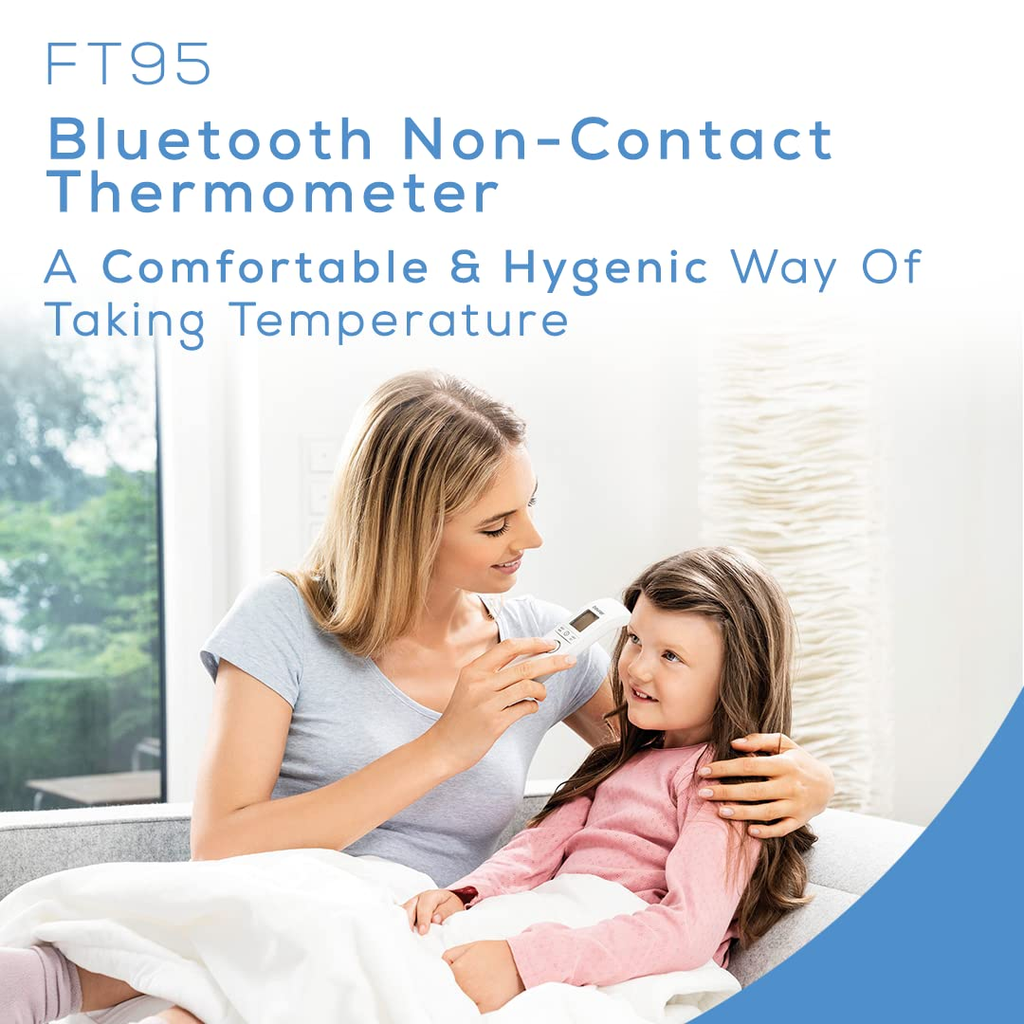 Neighbor Buy FT95 3-in-1 Contactless Infrared Thermometer, Forehead, Room & Surface Temperature Measurement, Bluetooth App Sync, 60 Memories, Large Backlit Display