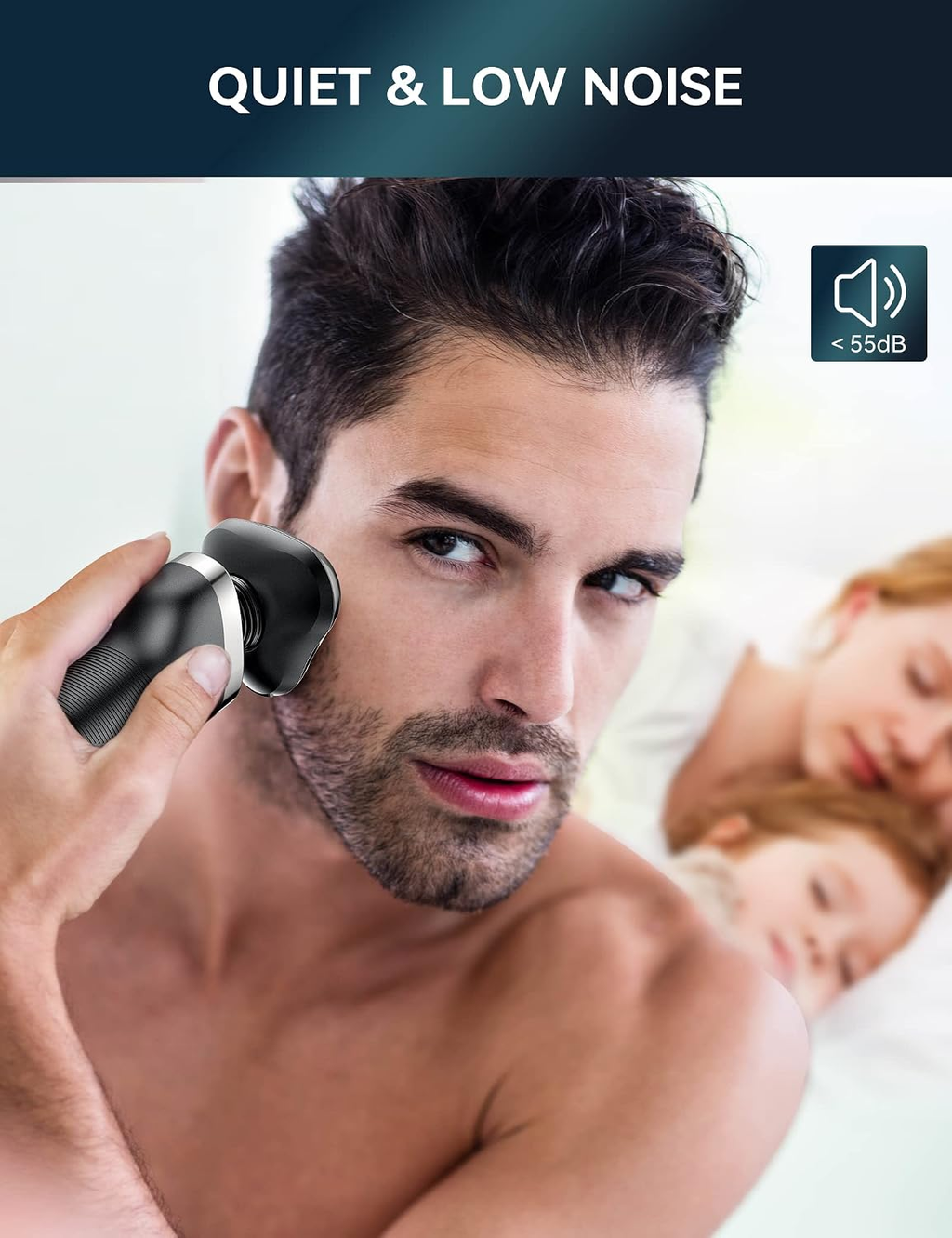 KENSEN Men's Rechargeable Rotary Electric Shaver – Wet & Dry, IPX6 Water-Resistant, LED Display