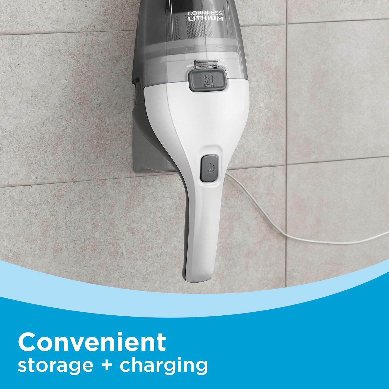 BLACK+DECKER QuickClean Cordless Handheld Vacuum with Washable Filter and Built-In Crevice Tool - White