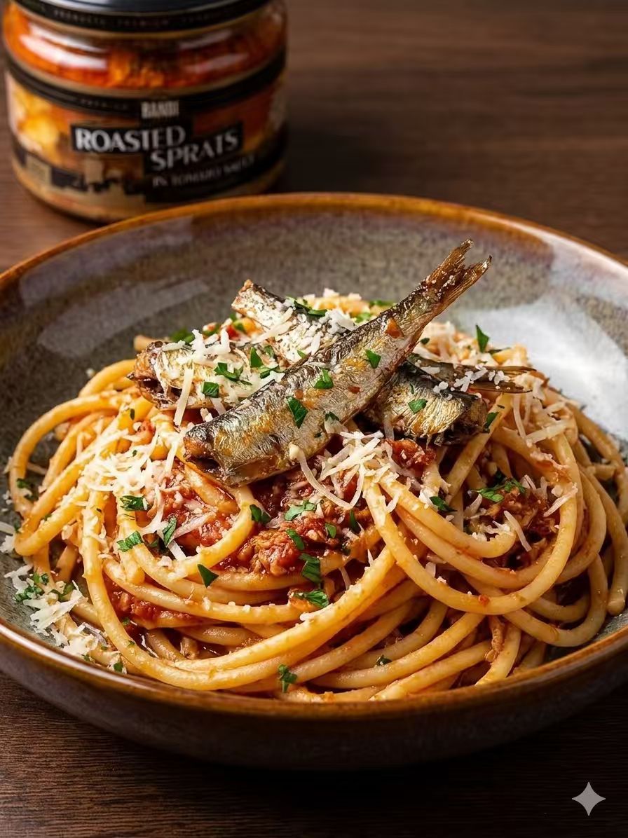 Bandi Foods Roasted Sprats in Tomato Sauce 280g, Baltic Sea Wild-Caught Fish from Latvia, Ready-to-Eat Seafood, High Omega-3 & Protein, Best Before 01/14/2030