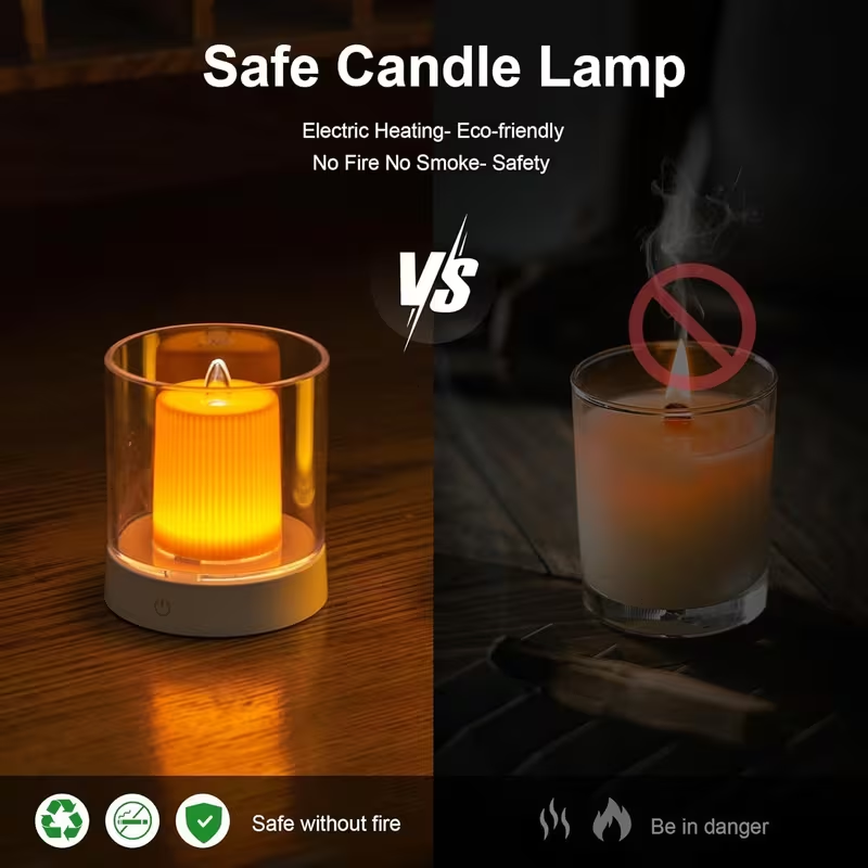 Rechargeable LED Flameless Candles (3 Pack) – Color Changing Ambient Lights with USB Charging, Safe Flickering Decorative Lights for Home, Bedroom & Holidays