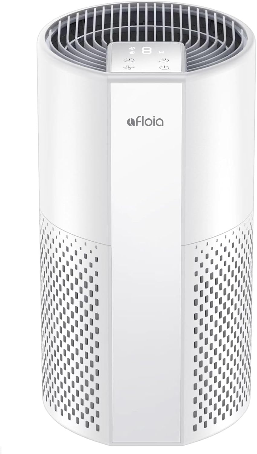 Afloia 4-in-1 Air Purifier with Washable Pre-Filter for Rooms up to 1,076 sq. ft. – White