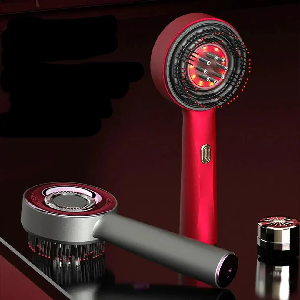 Red Light Scalp Massage Comb with Liquid Chamber – Electric Hair Care Brush