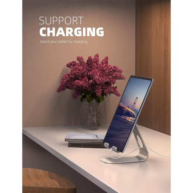 Adjustable Aluminum Tablet Stand – Desktop Phone and Tablet Holder for 4 to 13 Inch Devices