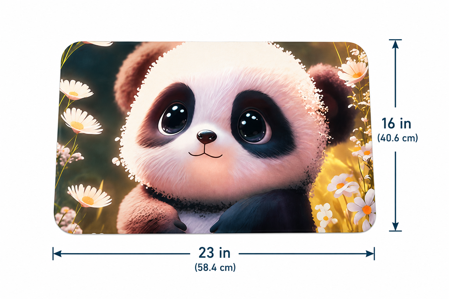 Cute Panda Silicone Bathroom Mat – 23 × 16 in | Easy to Clean Floor Mat