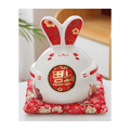 Cute Rabbit Ceramic Piggy Bank – Decorative Money Box for Home and Gift