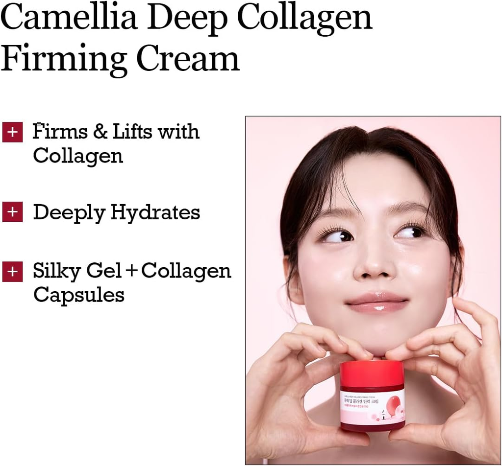 Round Lab Camellia Deep Collagen Firming Cream, 50ml, Anti-Aging Moisturizer with Niacinamide