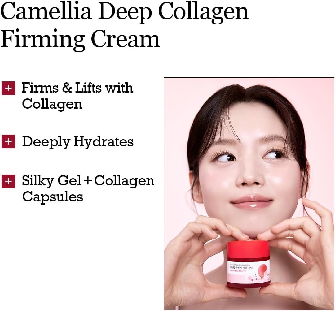 Round Lab Camellia Deep Collagen Firming Cream, 50ml, Anti-Aging Moisturizer with Niacinamide