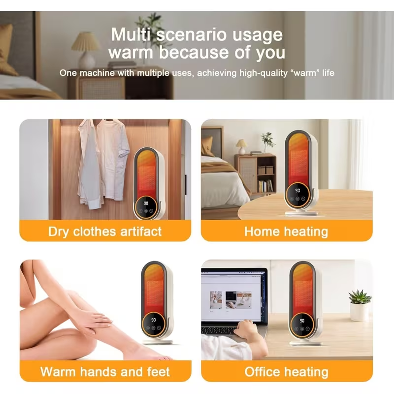 Portable Space Heater 1200W – Fast Heating PTC Ceramic Heater with Remote, Adjustable Thermostat & Timer for Home, Office & Bedroom