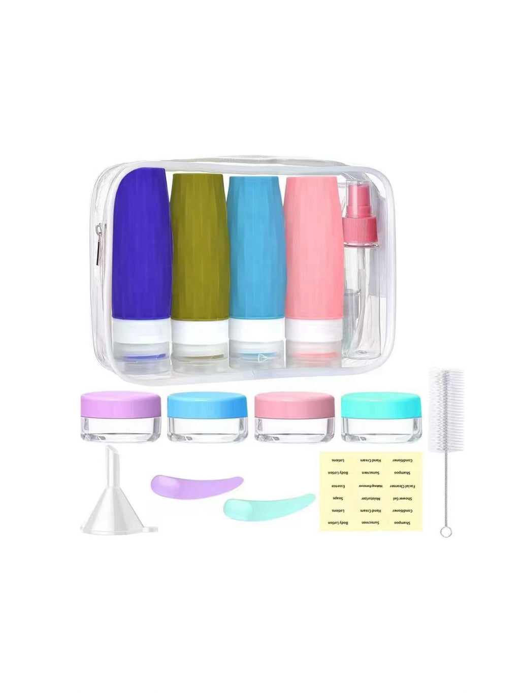 16PCS Travel Bottles Set – TSA Approved Leak-Proof Refillable Containers for Toiletries