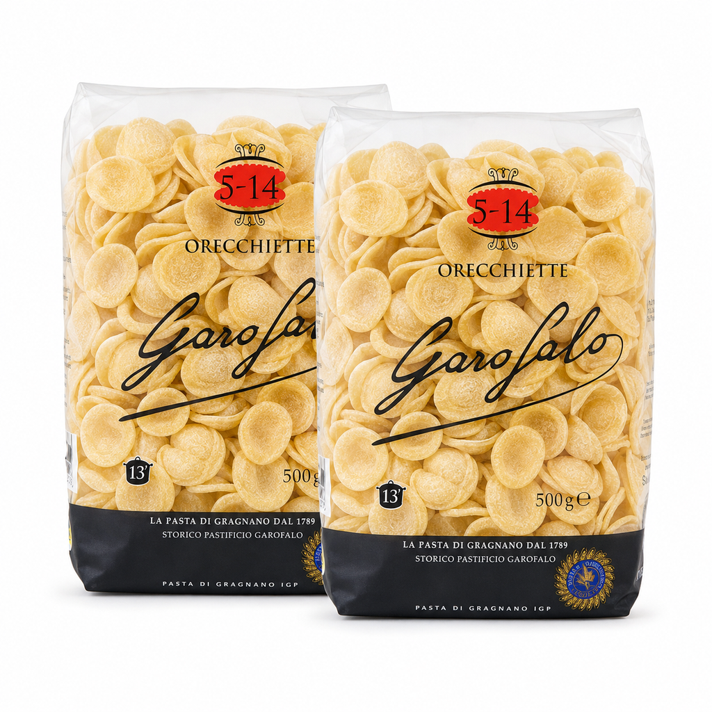 Garofalo Orecchiette Pasta 500g x 2 Packs – Cup-Shaped Durum Wheat Pasta, 13-Minute Cooking Time