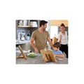 Adjustable Bamboo Book Stand – Foldable Wooden Cookbook and Tablet Holder for Reading and Kitchen Use