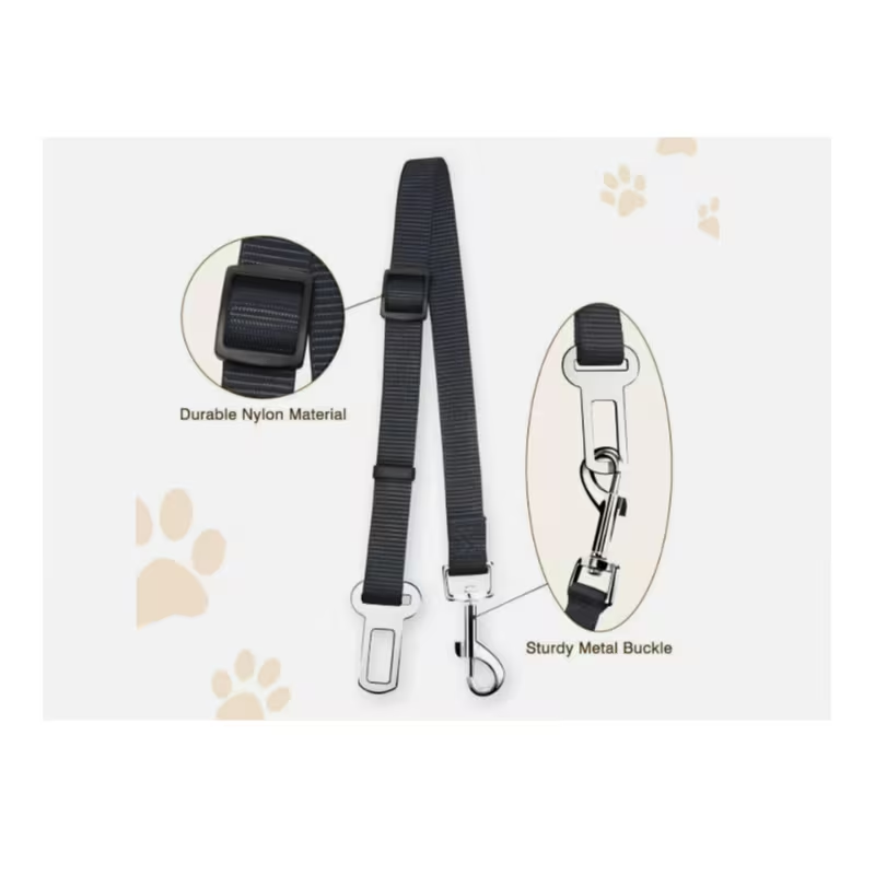 Dog Car Seat Belt 2-Pack – Adjustable Pet Safety Harness Strap for Travel